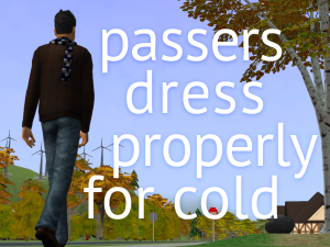 Passers Dress Properly for Cold