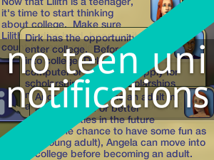 No Teen Uni Notifications