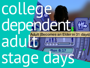 College Dependent Adult Stage Days
