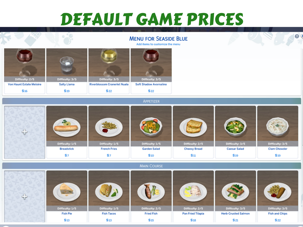 Mod The Sims - Sims 4 Restaurant Price Increment. UPDATED!